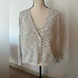 George, pink and green knit sweater top and cardigan  set SZ XL
